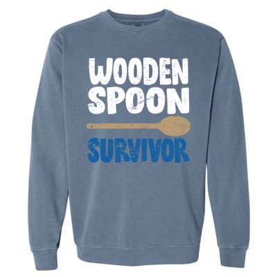 Funny Wooden Spoon Survivor Distressed Garment-Dyed Sweatshirt