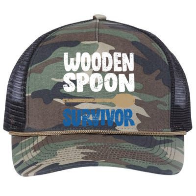 Funny Wooden Spoon Survivor Distressed Retro Rope Trucker Hat Cap