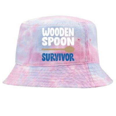 Funny Wooden Spoon Survivor Distressed Tie-Dyed Bucket Hat