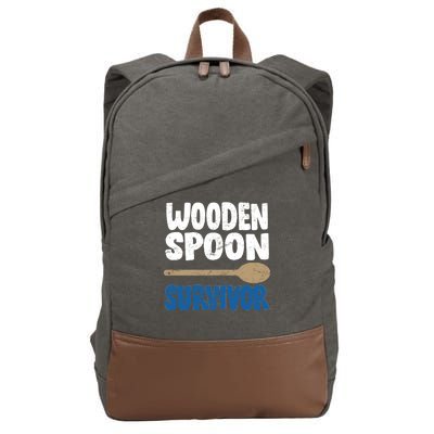 Funny Wooden Spoon Survivor Distressed Cotton Canvas Backpack