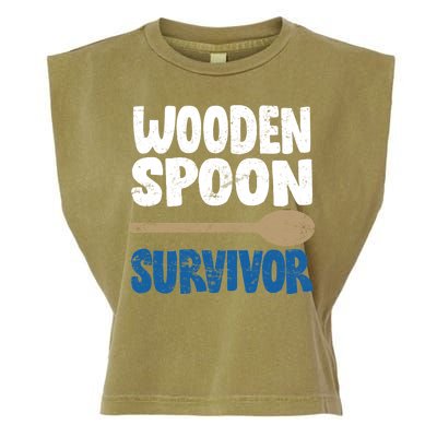 Funny Wooden Spoon Survivor Distressed Garment-Dyed Women's Muscle Tee