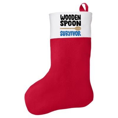 Funny Wooden Spoon Survivor Distressed Felt Holiday Christmas Stocking