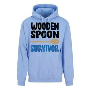 Funny Wooden Spoon Survivor Distressed Unisex Surf Hoodie