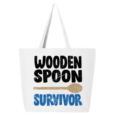 Funny Wooden Spoon Survivor Distressed 25L Jumbo Tote