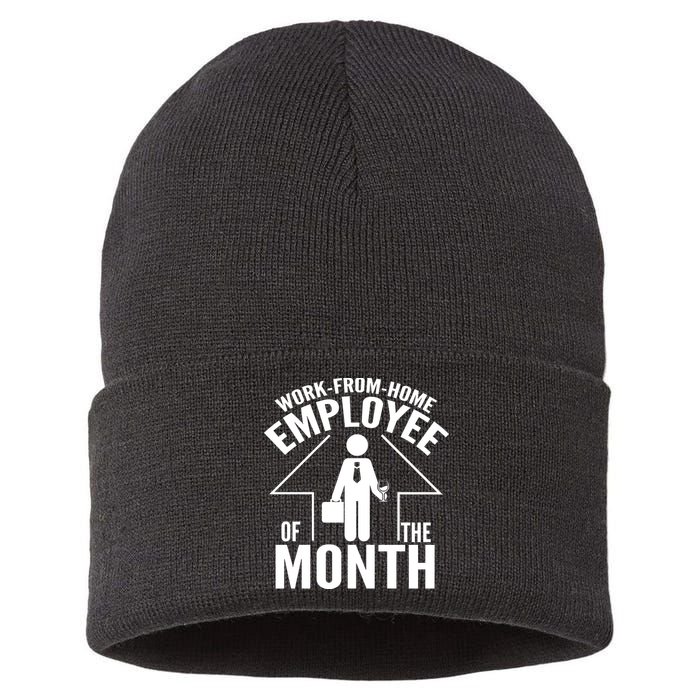 Funny Work From Home Employee Of The Month Sustainable Knit Beanie