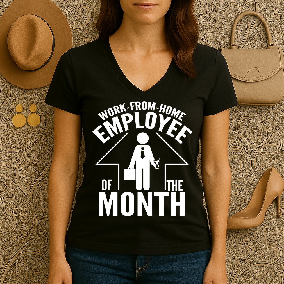 Funny Work From Home Employee Of The Month Women's V-Neck T-Shirt