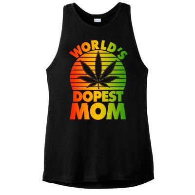 Funny World's Dopest Mom Ladies PosiCharge Tri-Blend Wicking Tank