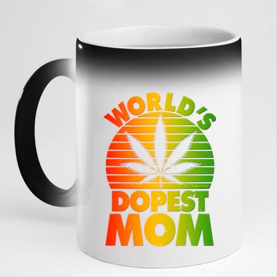 Funny World's Dopest Mom 11oz Black Color Changing Mug