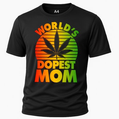 Funny World's Dopest Mom Cooling Performance Crew T-Shirt