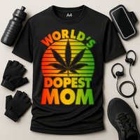 Funny World's Dopest Mom Cooling Performance Crew T-Shirt