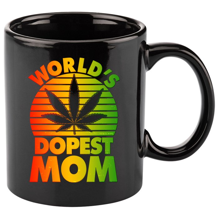 Funny World's Dopest Mom 11oz C Handle Ceramic Mug