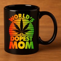 Funny World's Dopest Mom 11oz C Handle Ceramic Mug