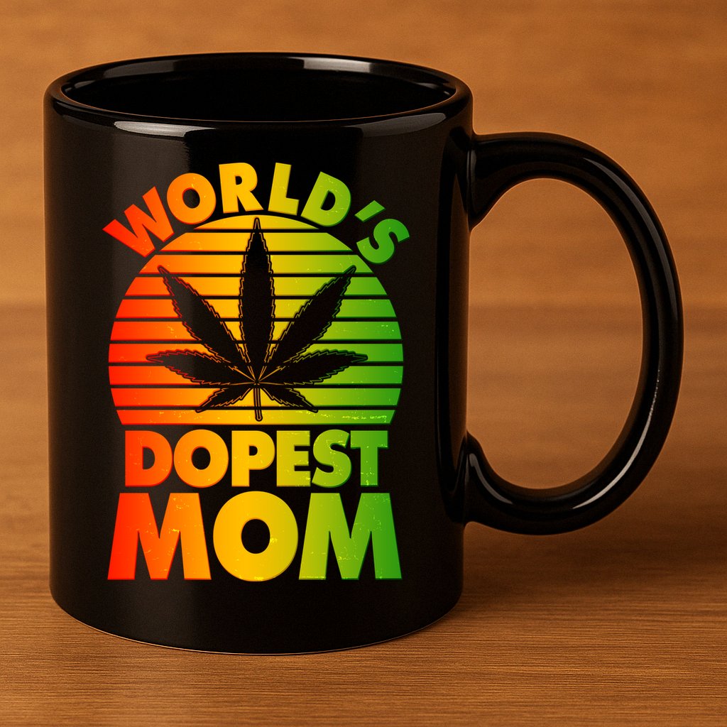 Funny World's Dopest Mom 11oz C Handle Ceramic Mug