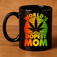 Funny World's Dopest Mom 11oz C Handle Ceramic Mug
