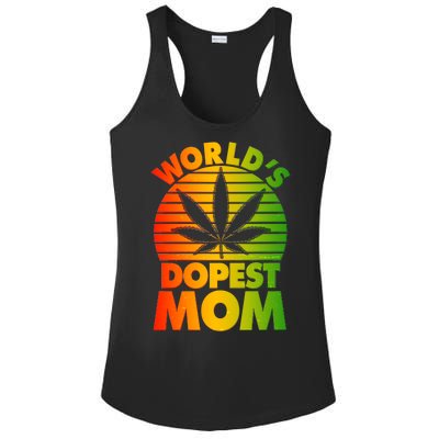 Funny World's Dopest Mom Ladies PosiCharge Competitor Racerback Tank