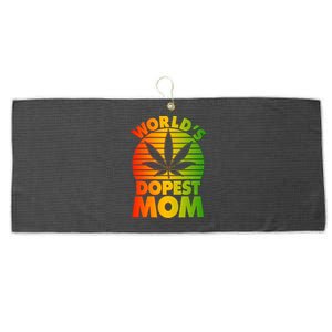 Funny World's Dopest Mom Large Microfiber Waffle Golf Towel