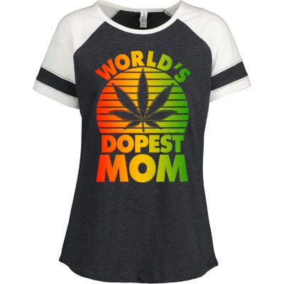 Funny World's Dopest Mom Enza Ladies Jersey Colorblock Tee