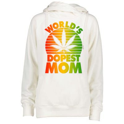 Funny World's Dopest Mom Womens Funnel Neck Pullover Hood