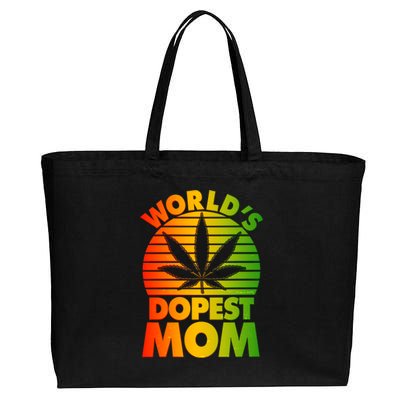 Funny World's Dopest Mom Cotton Canvas Jumbo Tote