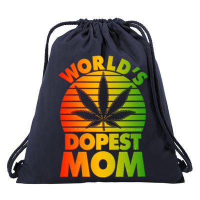 Funny World's Dopest Mom Drawstring Bag