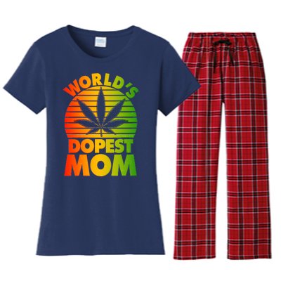 Funny World's Dopest Mom Women's Flannel Pajama Set