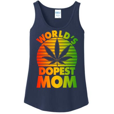 Funny World's Dopest Mom Ladies Essential Tank