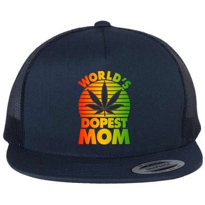 Funny World's Dopest Mom Flat Bill Trucker Hat