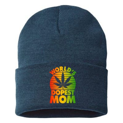 Funny World's Dopest Mom Sustainable Knit Beanie