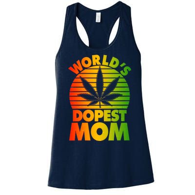 Funny World's Dopest Mom Women's Racerback Tank