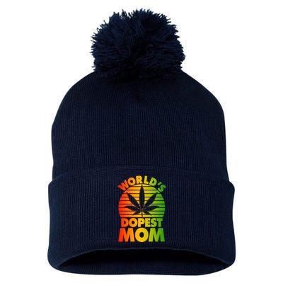 Funny World's Dopest Mom Pom Pom 12in Knit Beanie