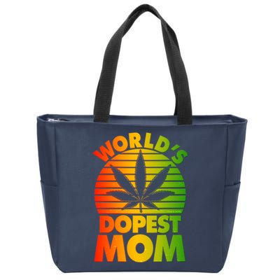 Funny World's Dopest Mom Zip Tote Bag