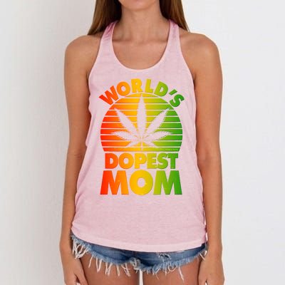 Funny World's Dopest Mom Women's Knotted Racerback Tank