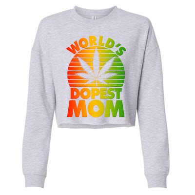 Funny World's Dopest Mom Cropped Pullover Crew