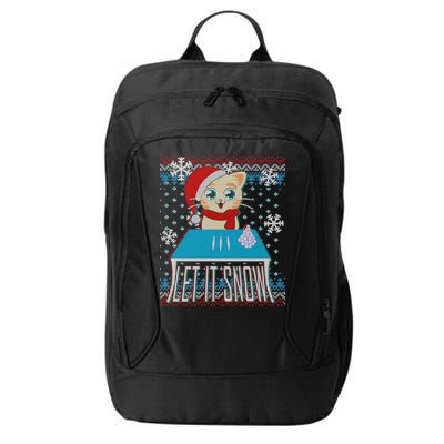 Funny X-Mas Let It Snow Cat Ugly Christmas Sweater City Backpack