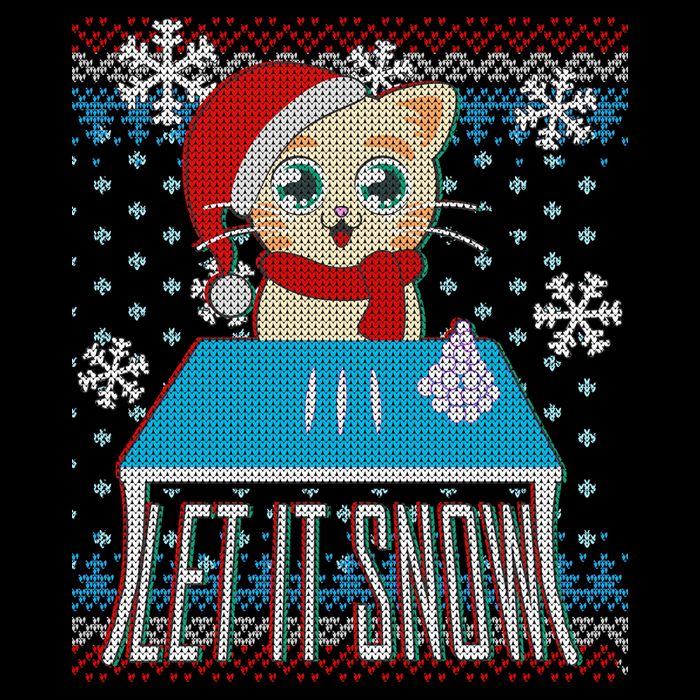 Funny X-Mas Let It Snow Cat Ugly Christmas Sweater City Backpack