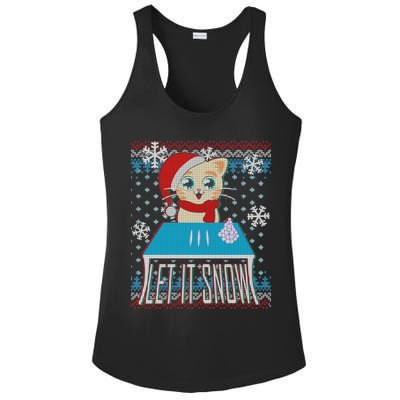 Funny X-Mas Let It Snow Cat Ugly Christmas Sweater Ladies PosiCharge Competitor Racerback Tank