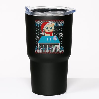 Funny X-Mas Let It Snow Cat Ugly Christmas Sweater Tumbler
