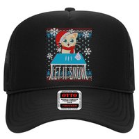 Funny X-Mas Let It Snow Cat Ugly Christmas Sweater Trucker Hat