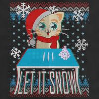 Funny X-Mas Let It Snow Cat Ugly Christmas Sweater Trucker Hat