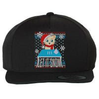 Funny X-Mas Let It Snow Cat Ugly Christmas Sweater Wool Snapback Cap