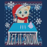 Funny X-Mas Let It Snow Cat Ugly Christmas Sweater Cool Comfort Performance Bucket Hat