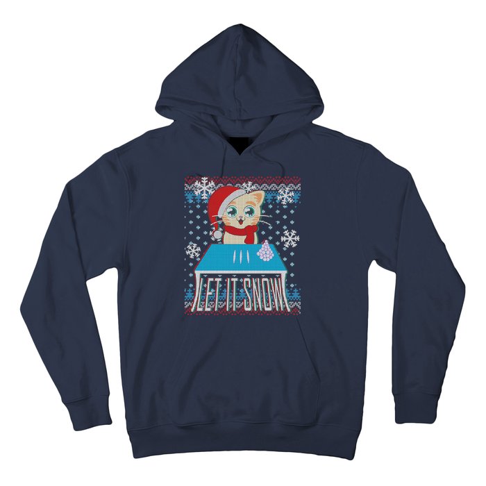 Funny X-Mas Let It Snow Cat Ugly Christmas Sweater Hoodie