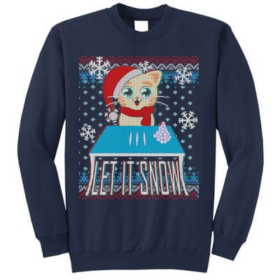 Funny X-Mas Let It Snow Cat Ugly Christmas Sweater Sweatshirt