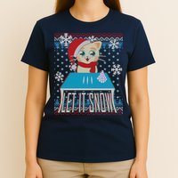 Funny X-Mas Let It Snow Cat Ugly Christmas Sweater T-Shirt