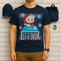 Funny X-Mas Let It Snow Cat Ugly Christmas Sweater T-Shirt