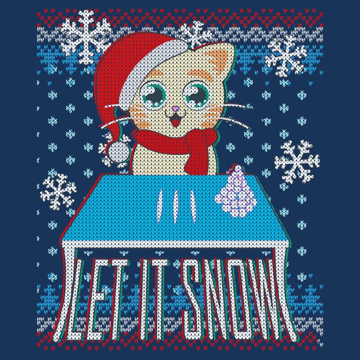 Funny X-Mas Let It Snow Cat Ugly Christmas Sweater T-Shirt