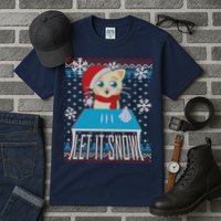 Funny X-Mas Let It Snow Cat Ugly Christmas Sweater Tall T-Shirt