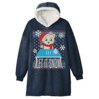 Funny X-Mas Let It Snow Cat Ugly Christmas Sweater Hooded Wearable Blanket