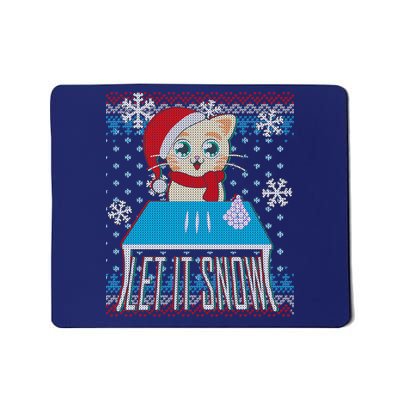 Funny X-Mas Let It Snow Cat Ugly Christmas Sweater Mousepad