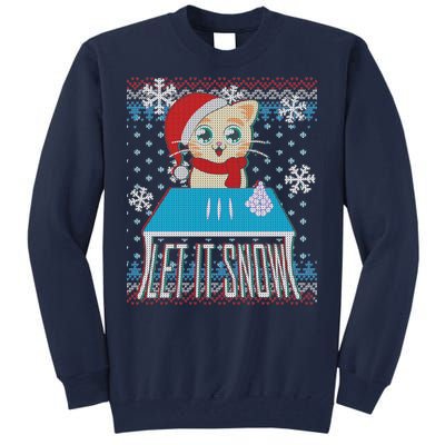 Funny X-Mas Let It Snow Cat Ugly Christmas Sweater Tall Sweatshirt